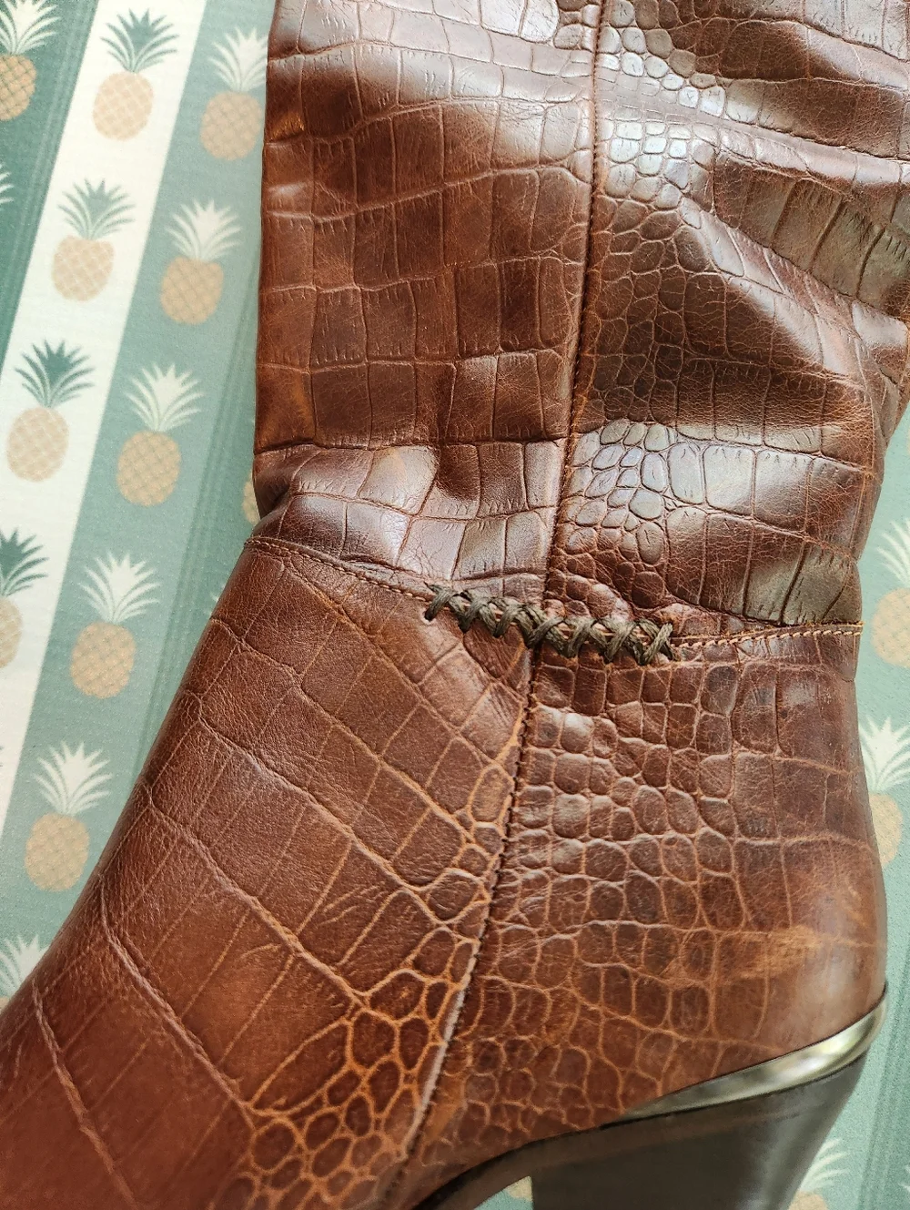 Free People Stevie Boot in Brown Croc - Picture 3 of 8